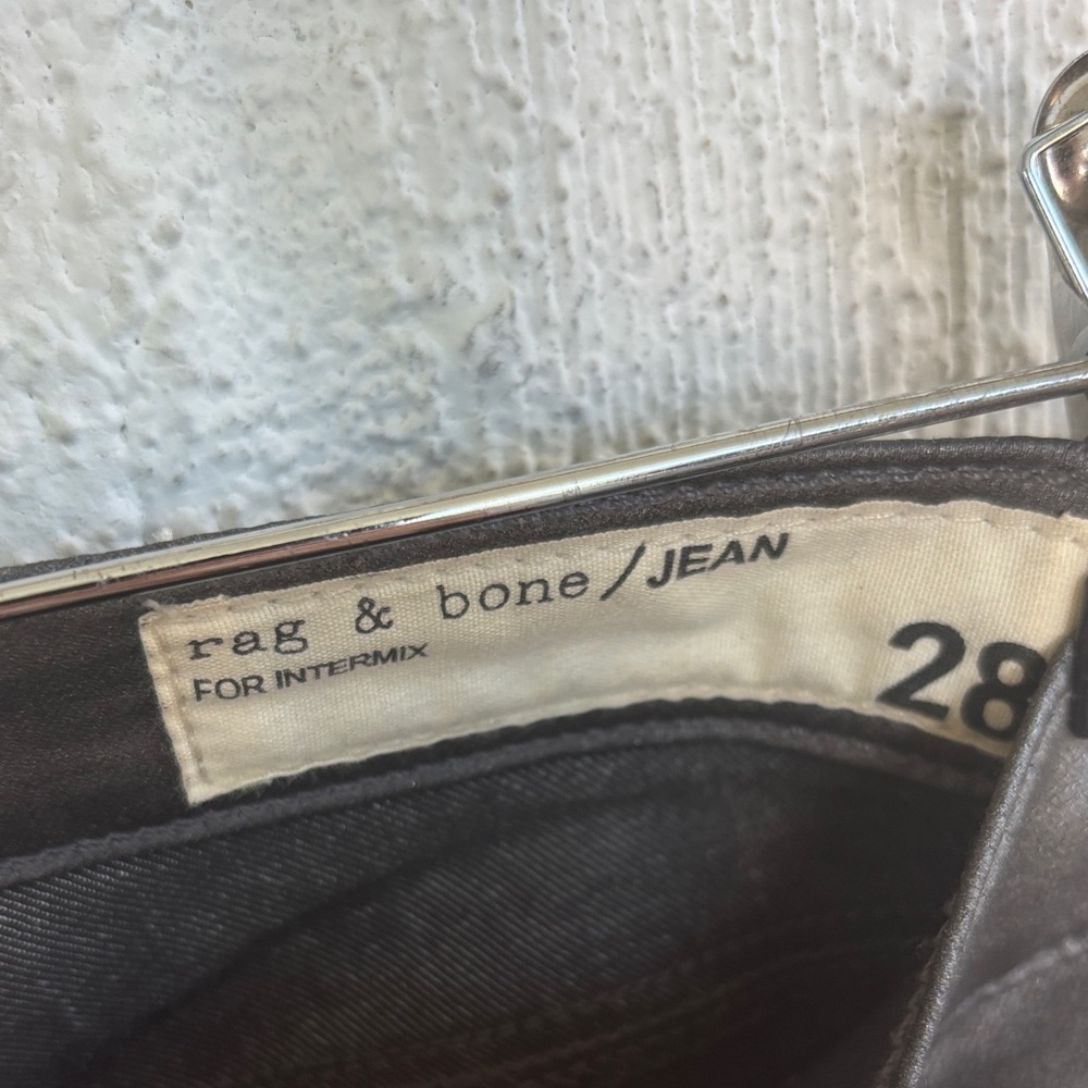 Rag & Bone Coated Shiny Silver Super Skinny Ankle Zipper Jeggings sz 28 - Picture 4 of 9